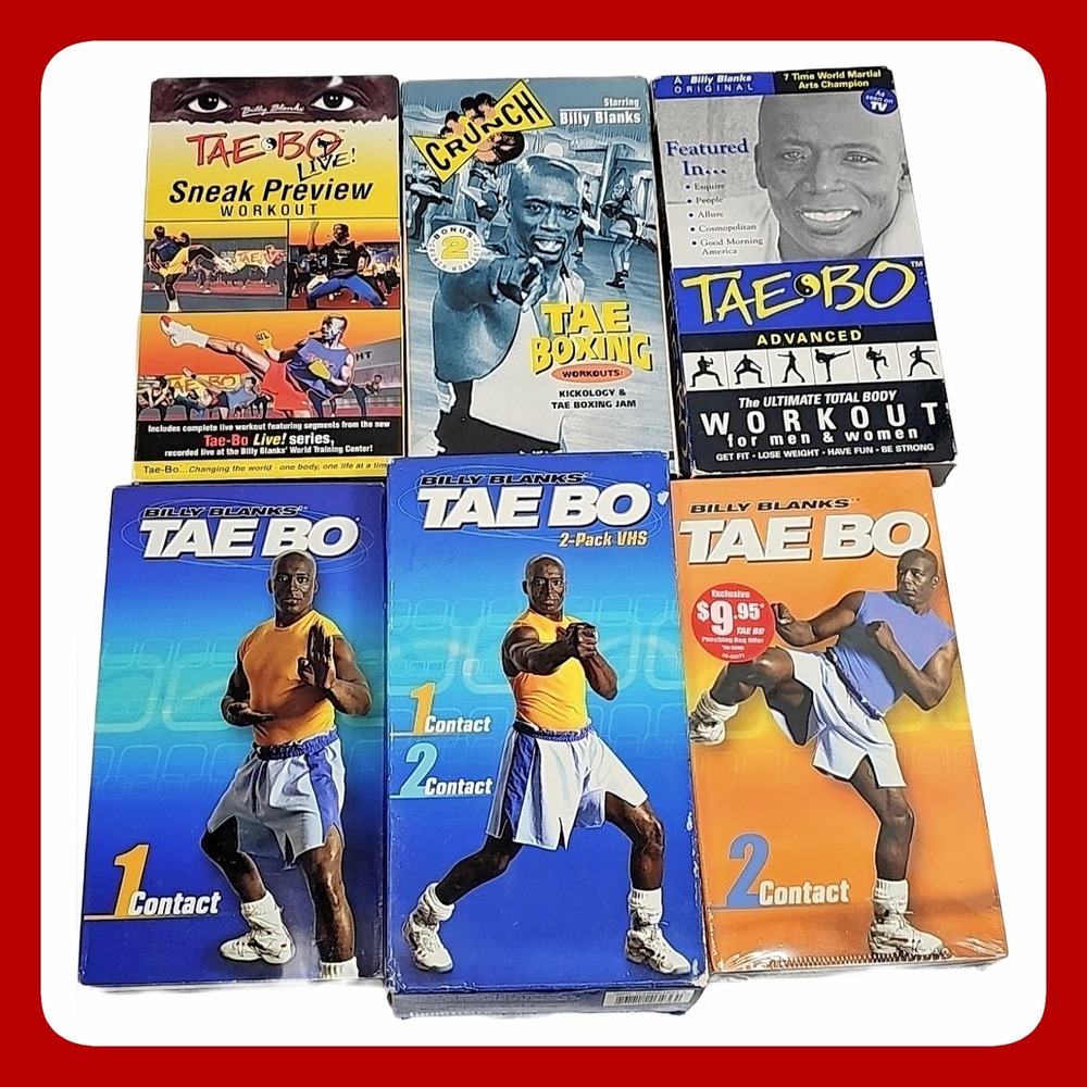 Tae Bo Billy Blanks Workout VHS Lot 5 Tape Set Advanced Contact 1 2 Live Fitness